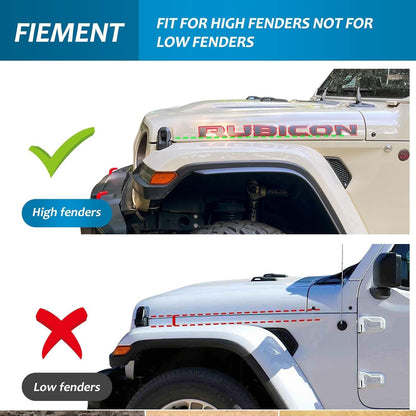 Fenders Front & Rear Fenders Compatible with 2018-2026 Jeep Wrangler JL and JLU Unlimited Rubicon, Off-Road Wheel Fender Liner Set 4 Pcs(Only Fit High Clearance Fender Flares,Not for 4XE) image 6