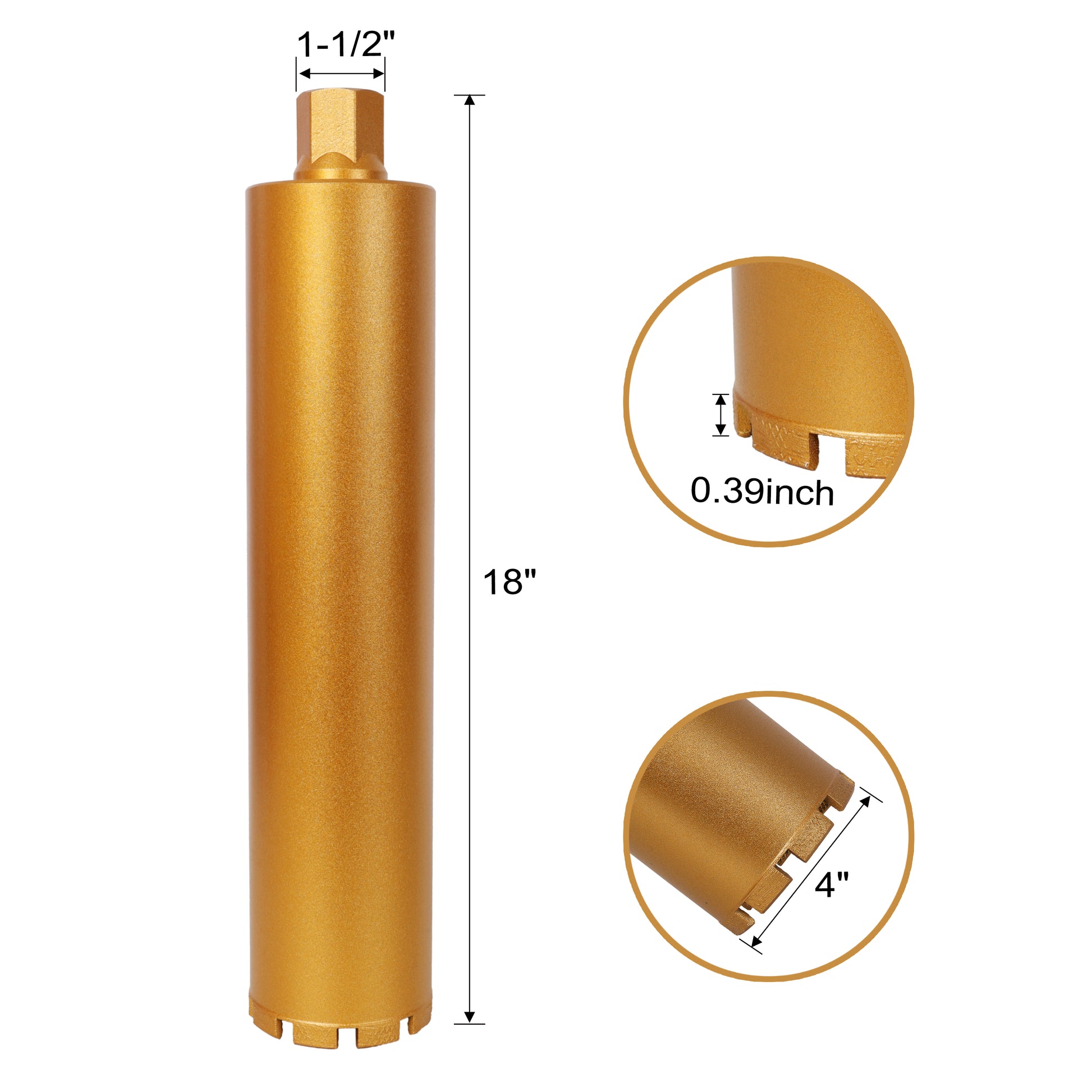 4 Inch Diamond Core Drill Bits,1-1/4"-7 Thread Diamond Core Bit for Cured Concrete with Rebar, Hard Masonry, Brick Block, Stucco, Stone,Mesh image 12