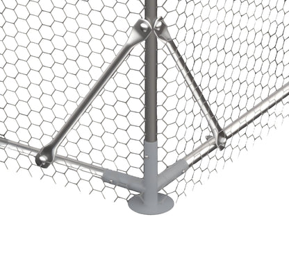 Large Metal Chicken Coop Walk-in Poultry Cage Hen Run House Rabbits Habitat Cage Spire Shaped Coop with Waterproof and Anti-Ultraviolet Cover (19.5' L x 9.7' W x 6.4' H) image 10