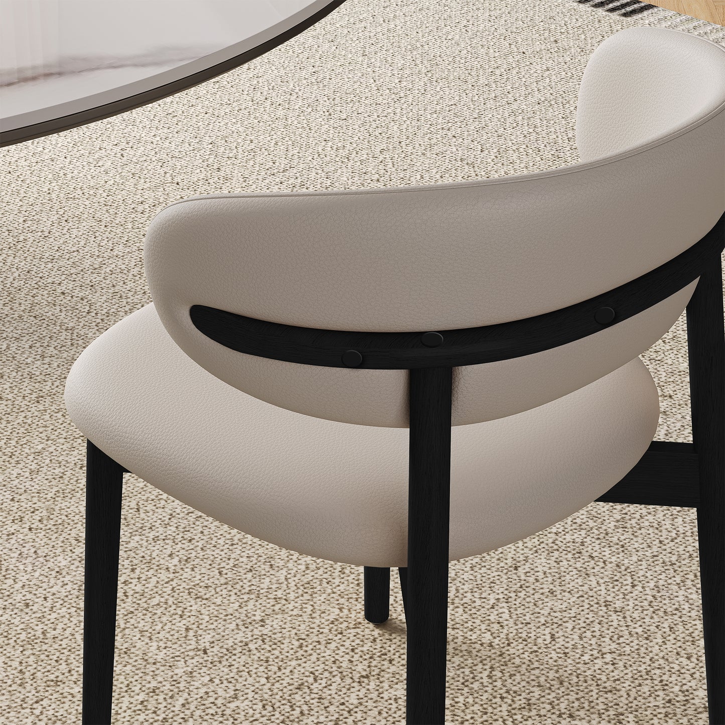 Mid-Century Modern wood feet Dining Chair (Set of 2) – Stylish Wooden Chairs for Dining Room, Kitchen, or Living Room, Comfortable & Durable, Easy to Assemble (black) image 9