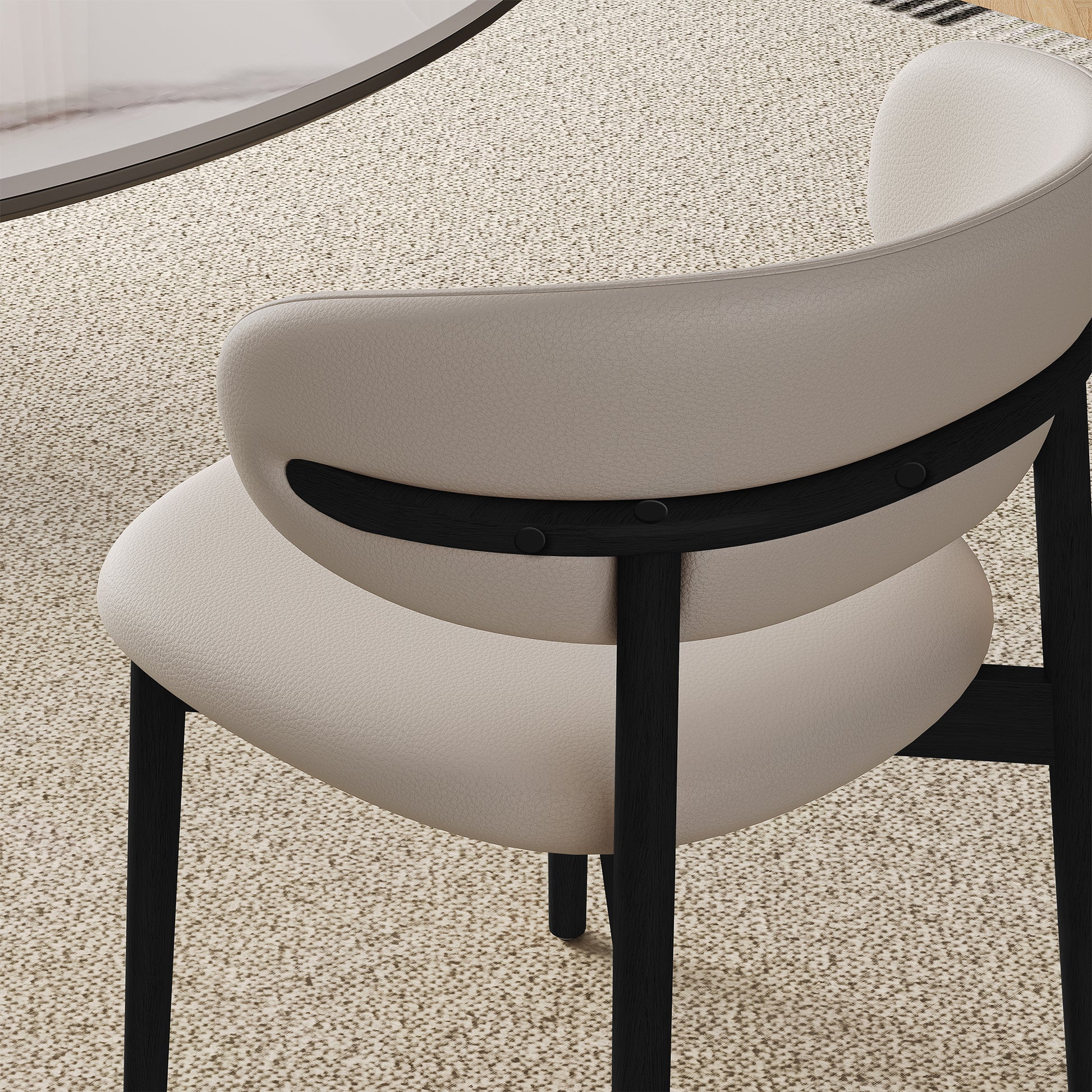 Mid-Century Modern wood feet Dining Chair (Set of 2) – Stylish Wooden Chairs for Dining Room, Kitchen, or Living Room, Comfortable & Durable, Easy to Assemble (black) image 9