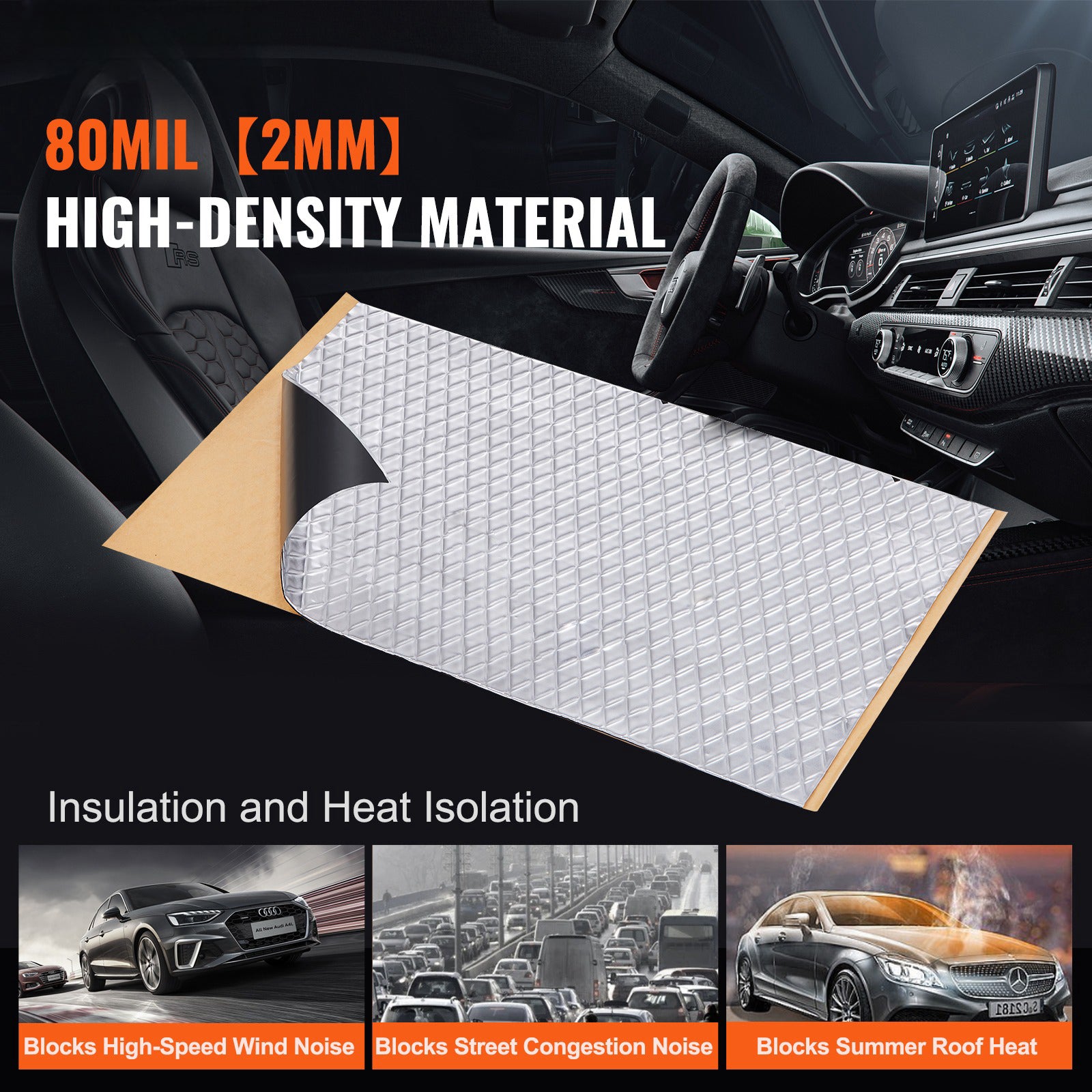 Car Sound Deadening Mat, 80 mil 36 sqft Car Sound Dampening Material, Butyl Automotive Sound Deadener, Noise Insulation and Vibration Dampening Material for Car image 5