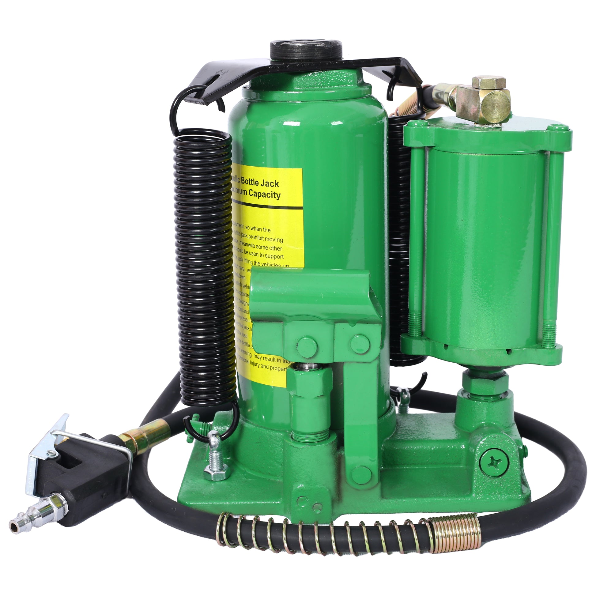 Air Hydraulic Bottle Jack, 12 Ton/24000 LBS All Welded Bottle Jack, 9.8-19.3 inch Lifting Range, Manual Handle and Air Pump, for Car, Pickup, Truck, RV, Auto Repair, Industrial Engineering,Green image 1