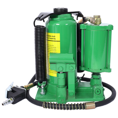 Air Hydraulic Bottle Jack, 12 Ton/24000 LBS All Welded Bottle Jack, 9.8-19.3 inch Lifting Range, Manual Handle and Air Pump, for Car, Pickup, Truck, RV, Auto Repair, Industrial Engineering,Green image 1