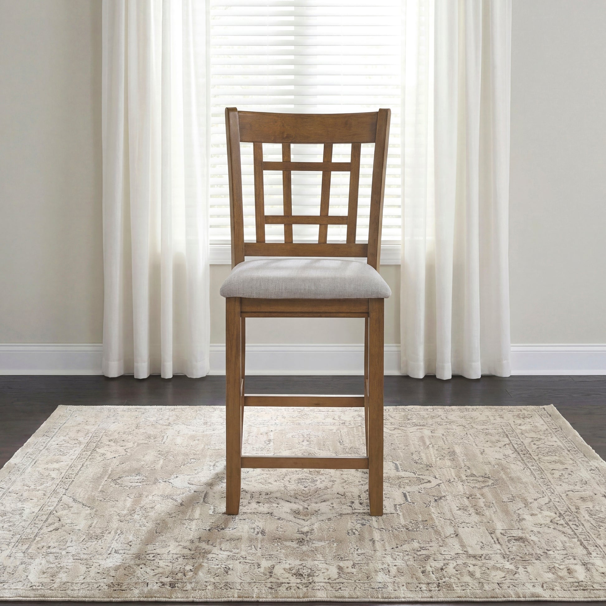 Brown Finish Counter Height Dining Chairs Set of 2 Padded Seat Upholstery Wood Frame Dining Kitchen Furniture image 8