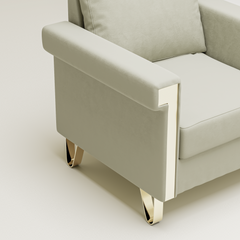 FX-P01CHAIR-CREAM WHITE - Luxurious Velvet Comfort & Style