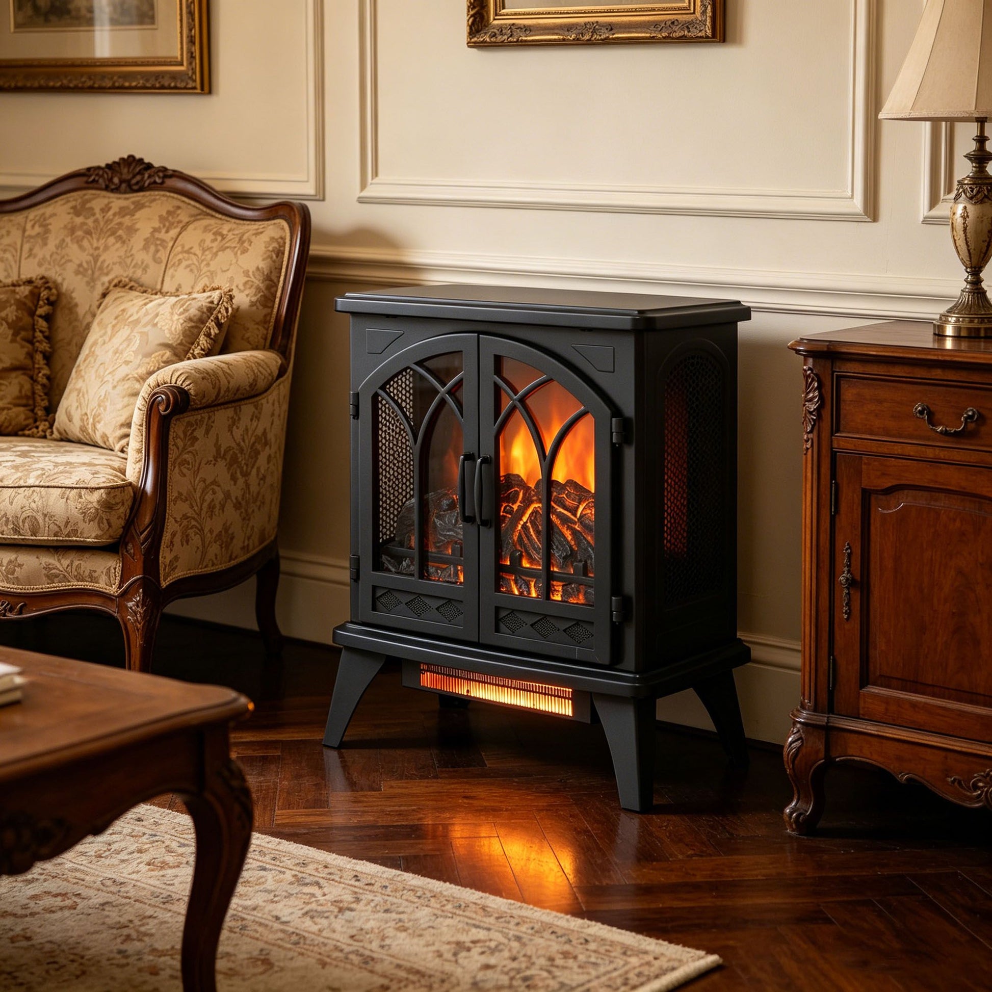 24 inch 3D Flame Electric Infrared Quartz Fireplace Stove with remote control image 14