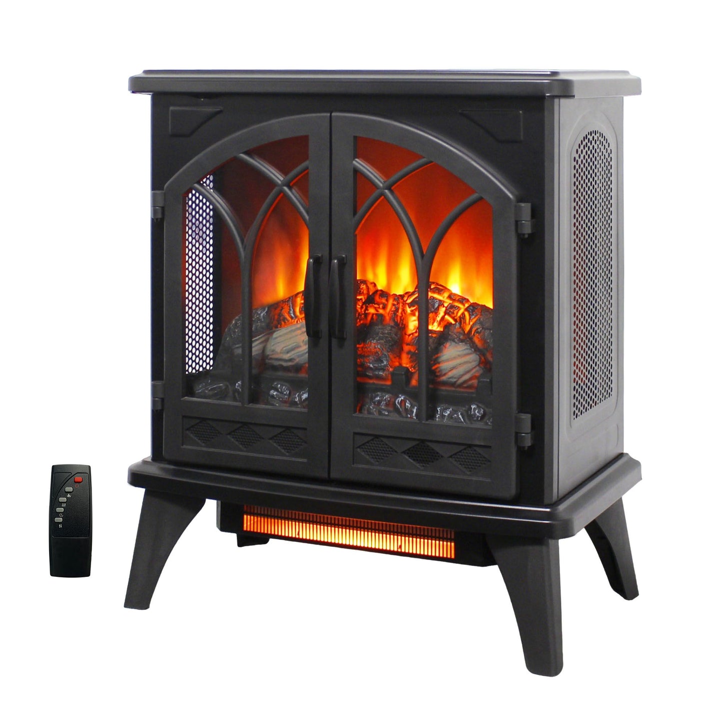 24 inch 3D Flame Electric Infrared Quartz Fireplace Stove with remote control image 1