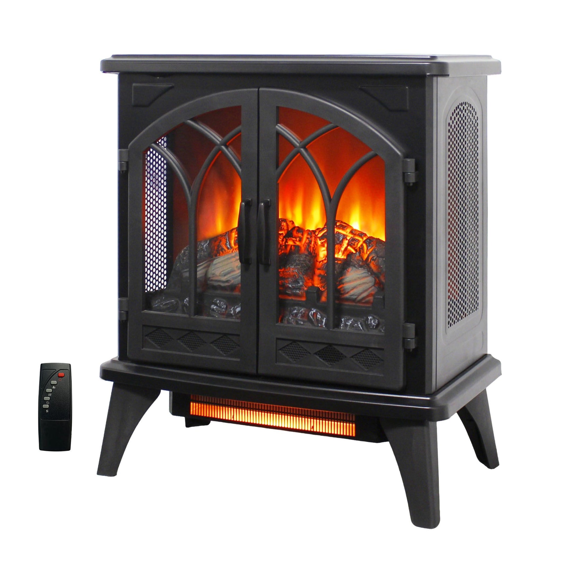 24 inch 3D Flame Electric Infrared Quartz Fireplace Stove with remote control image 1