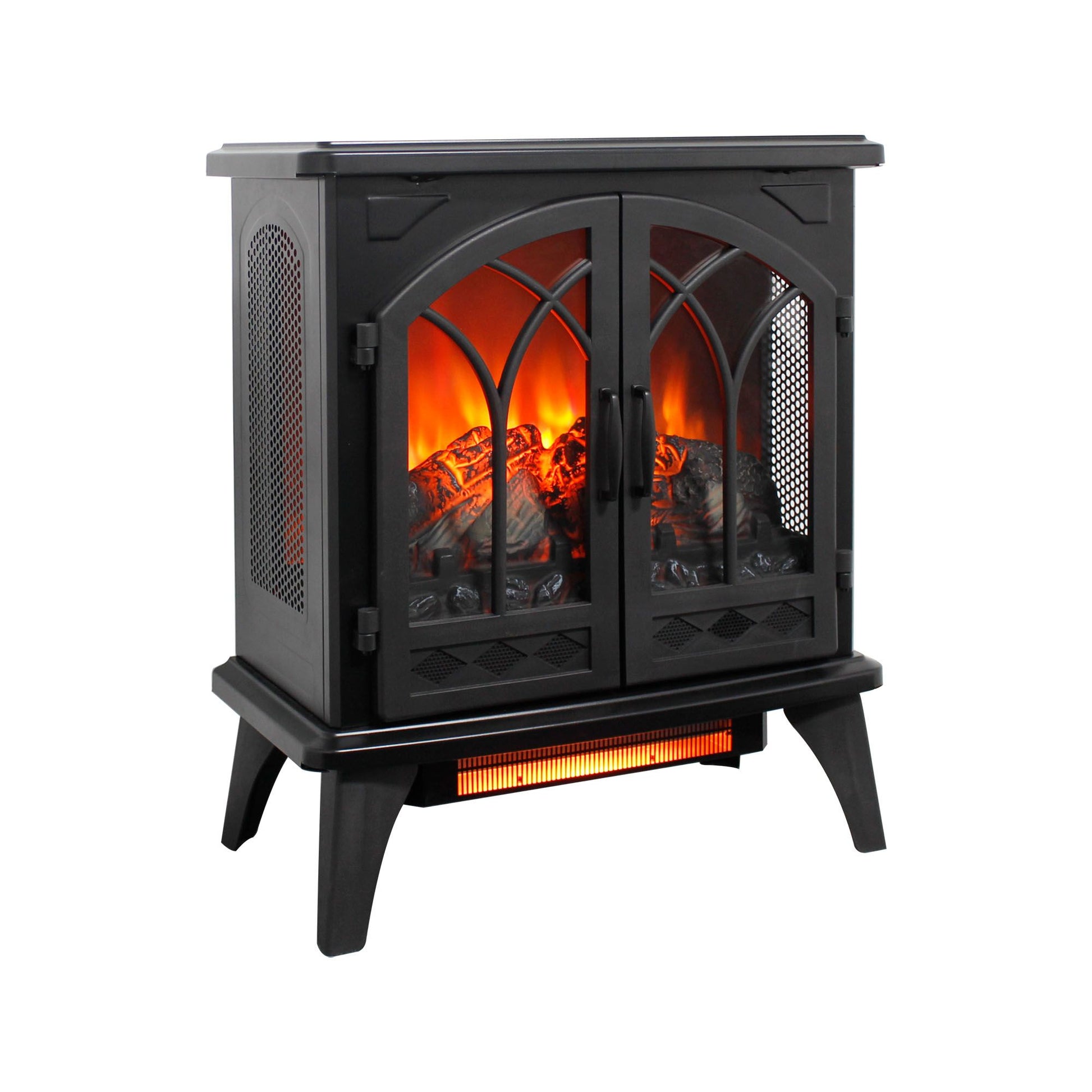 24 inch 3D Flame Electric Infrared Quartz Fireplace Stove with remote control image 3
