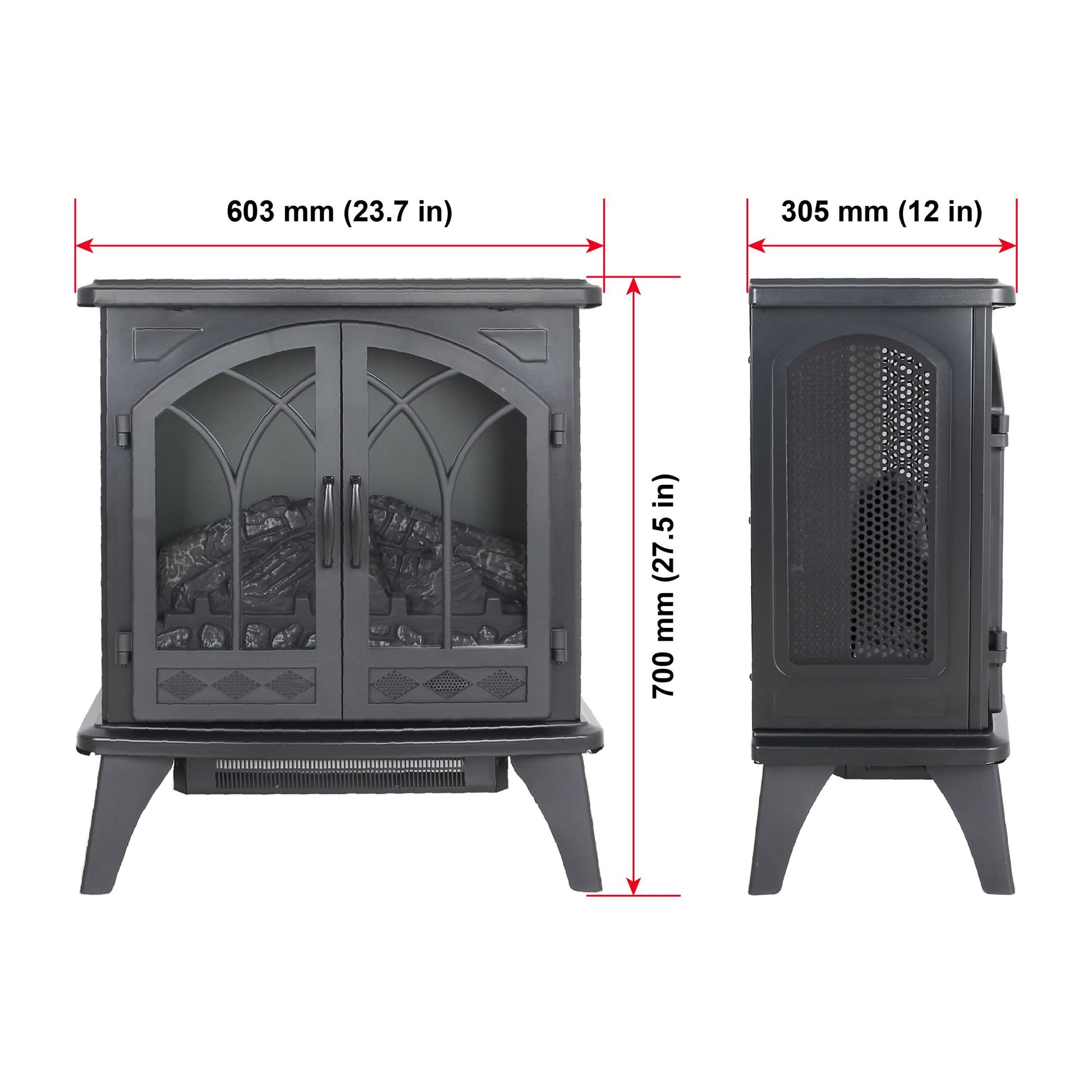 24 inch 3D Flame Electric Infrared Quartz Fireplace Stove with remote control image 6