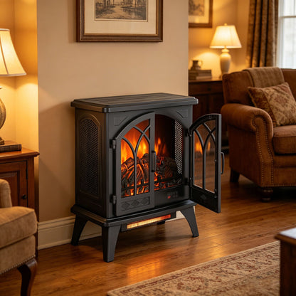 24 inch 3D Flame Electric Infrared Quartz Fireplace Stove with remote control image 15
