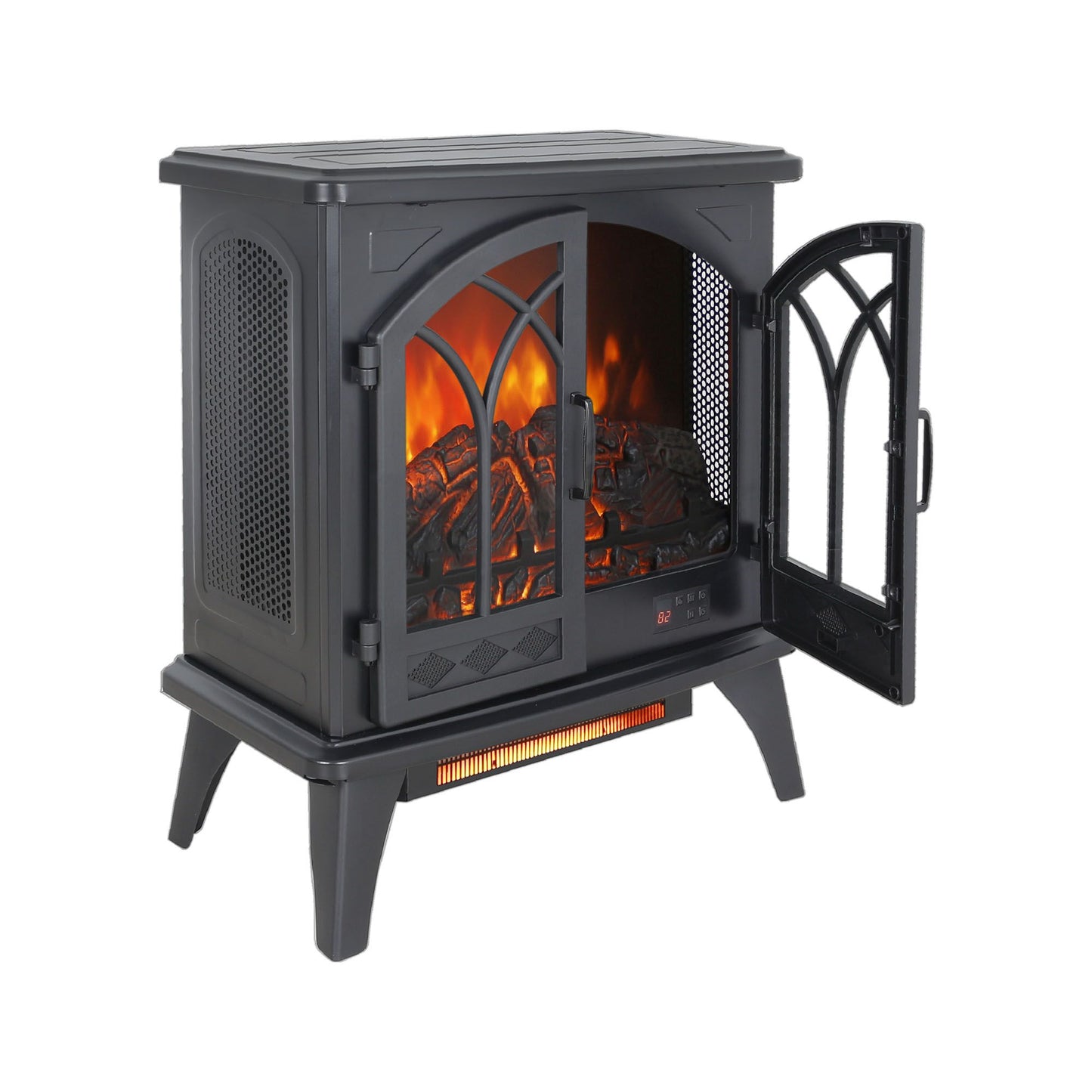 24 inch 3D Flame Electric Infrared Quartz Fireplace Stove with remote control image 4