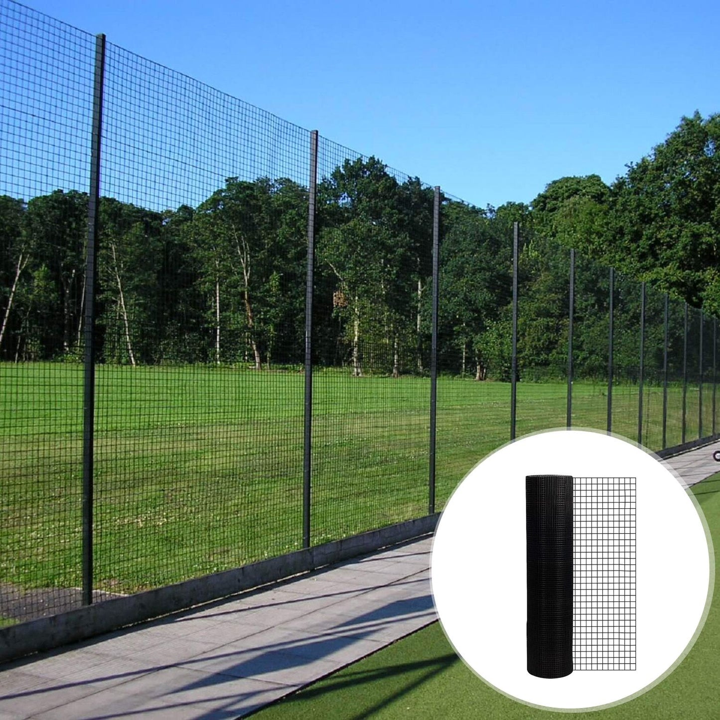 24 inch×50 ft Black Vinyl Coated Hardware Cloth, 21 Gauge 1/4 inch Black PVC Hardware Cloth, Black Welded Wire Fence Sup image 5