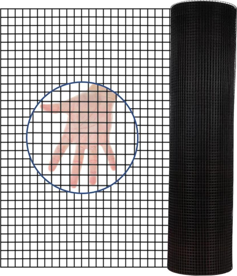 24 inch×50 ft Black Vinyl Coated Hardware Cloth, 21 Gauge 1/4 inch Black PVC Hardware Cloth, Black Welded Wire Fence Sup image 1