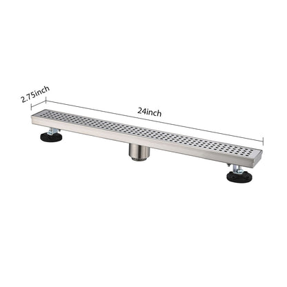 24 Inches Linear Shower Drain, Included Hair Strainer and Leveling Feet image 2
