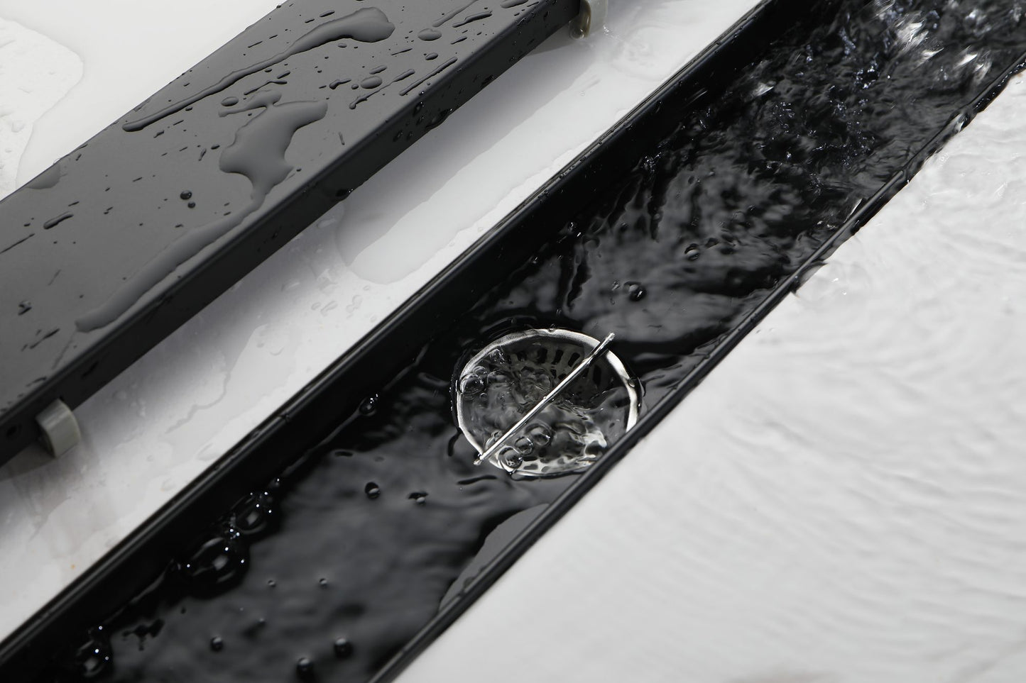 24 Inches Linear Shower Drain with Removable Cover, 304 Stainless Shower Drain Included Hair Strainer and Leveling Feet, image 14