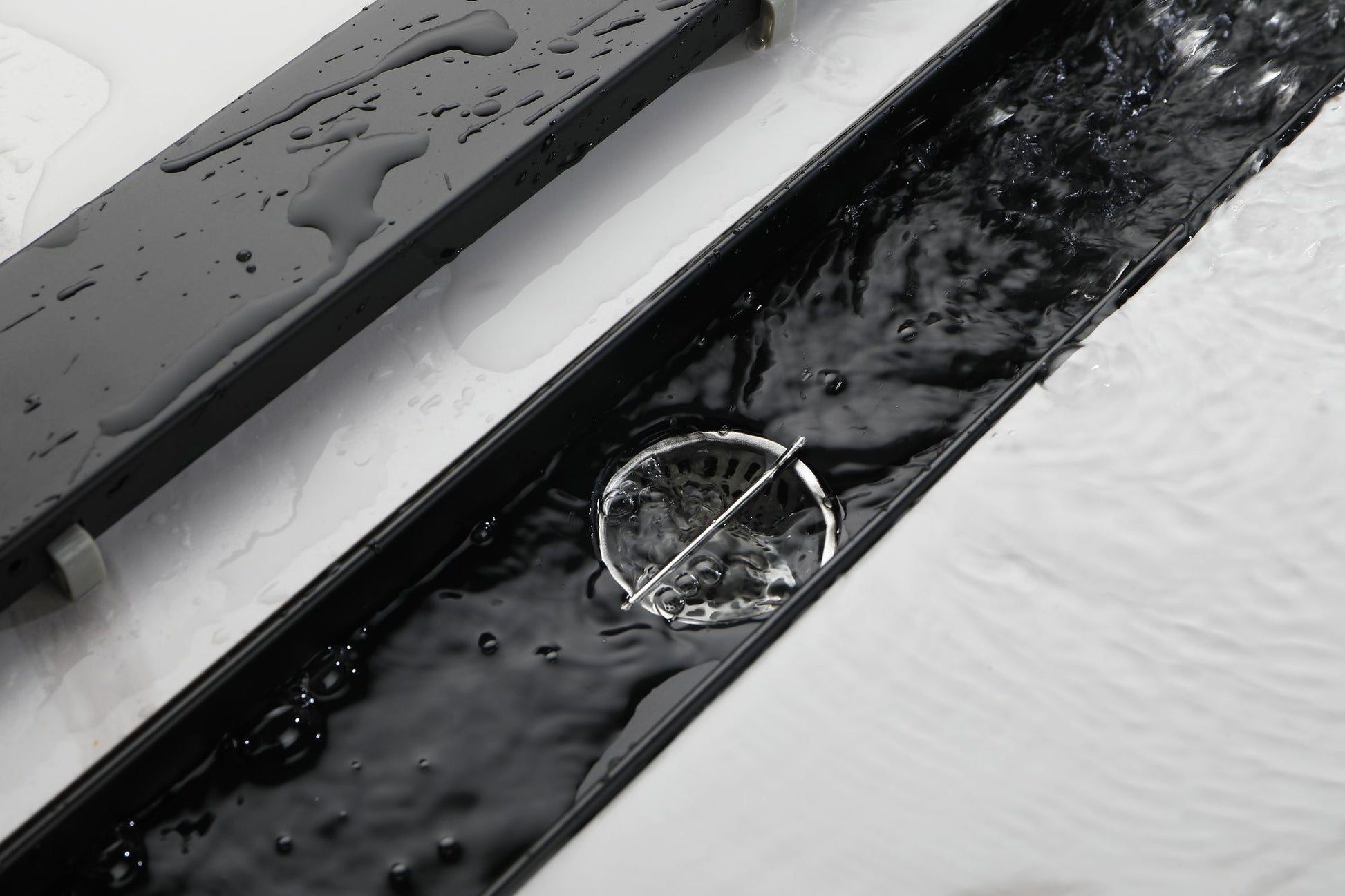 24 Inches Linear Shower Drain with Removable Cover, 304 Stainless Shower Drain Included Hair Strainer and Leveling Feet, image 14