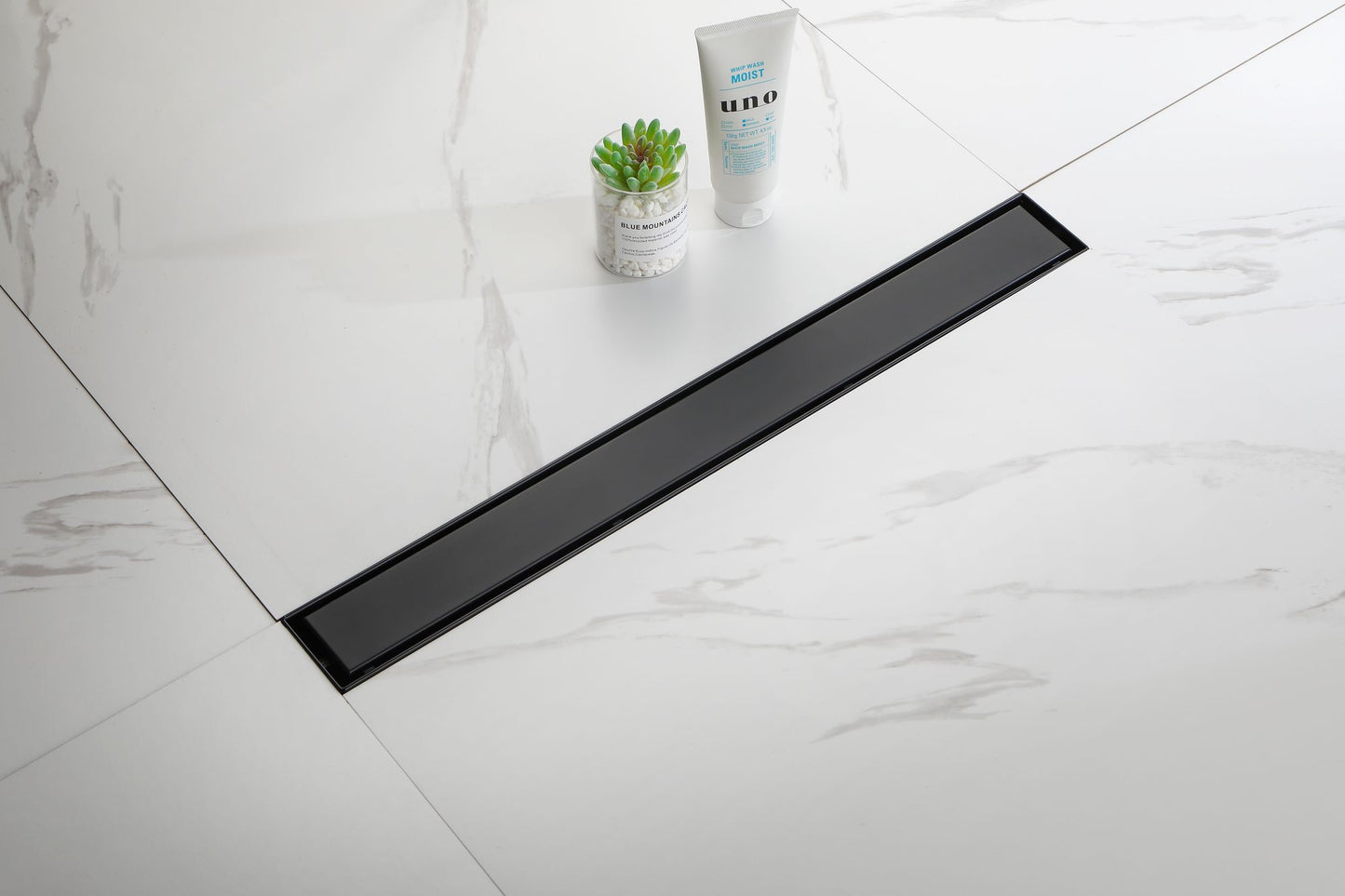 24 Inches Linear Shower Drain with Removable Cover, 304 Stainless Shower Drain Included Hair Strainer and Leveling Feet, image 6