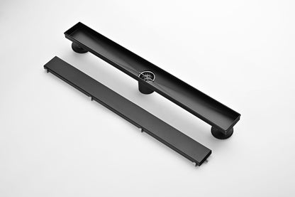 24 Inches Linear Shower Drain with Removable Cover, 304 Stainless Shower Drain Included Hair Strainer and Leveling Feet, image 13