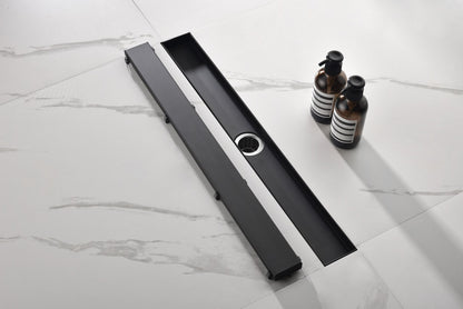 24 Inches Linear Shower Drain with Removable Cover, 304 Stainless Shower Drain Included Hair Strainer and Leveling Feet image 5