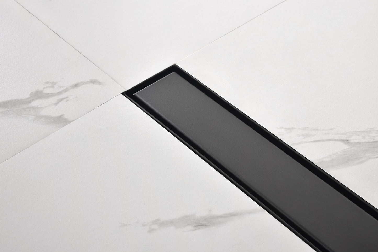 24 Inches Linear Shower Drain with Removable Cover, 304 Stainless Shower Drain Included Hair Strainer and Leveling Feet image 3