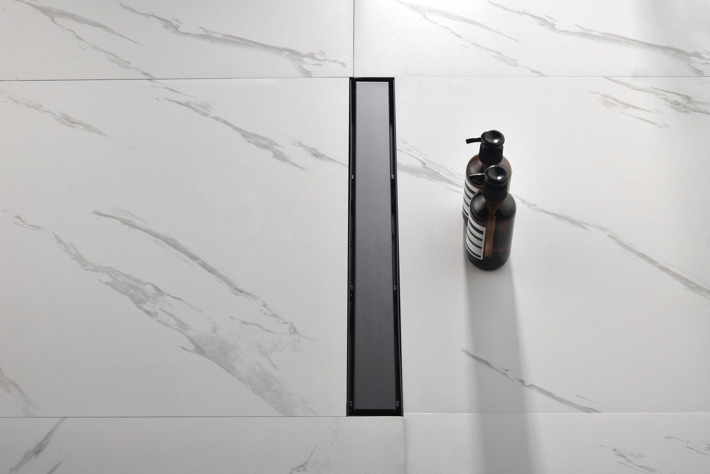 24 Inches Linear Shower Drain with Removable Cover, 304 Stainless Shower Drain Included Hair Strainer and Leveling Feet image 2