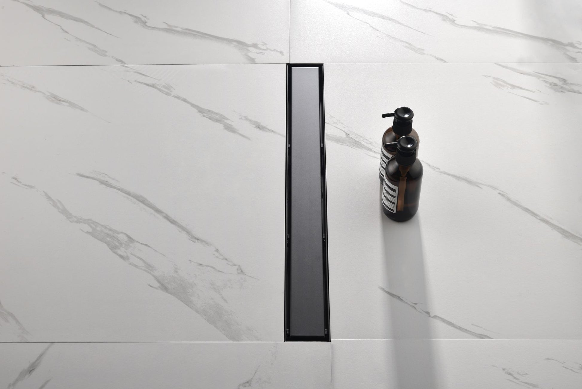 24 Inches Linear Shower Drain with Removable Cover, 304 Stainless Shower Drain Included Hair Strainer and Leveling Feet image 2