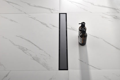 24 Inches Linear Shower Drain with Removable Cover, 304 Stainless Shower Drain Included Hair Strainer and Leveling Feet image 2