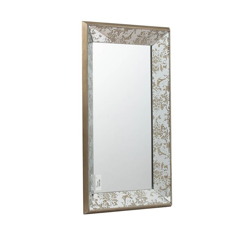 Mirror tray on dresser with decor items