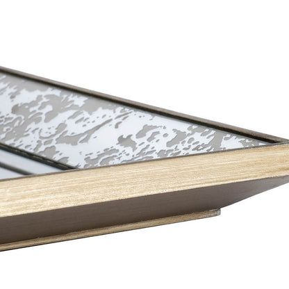 24x24 Antique Silver Square Mirror with Floral Accents - Side View
