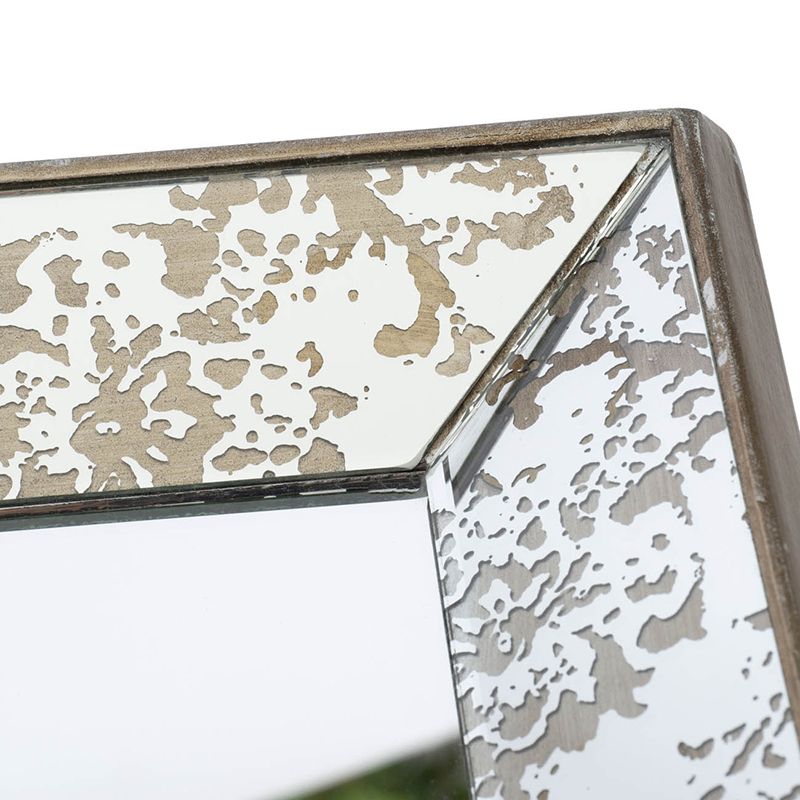 24x24 Antique Silver Square Mirror - Back View Showing Hanging Hardware