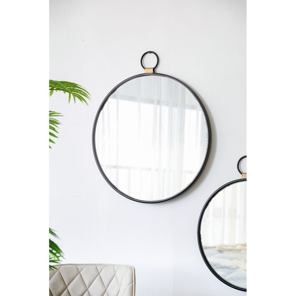 24x27 wall mirror black frame for hallway or office decor