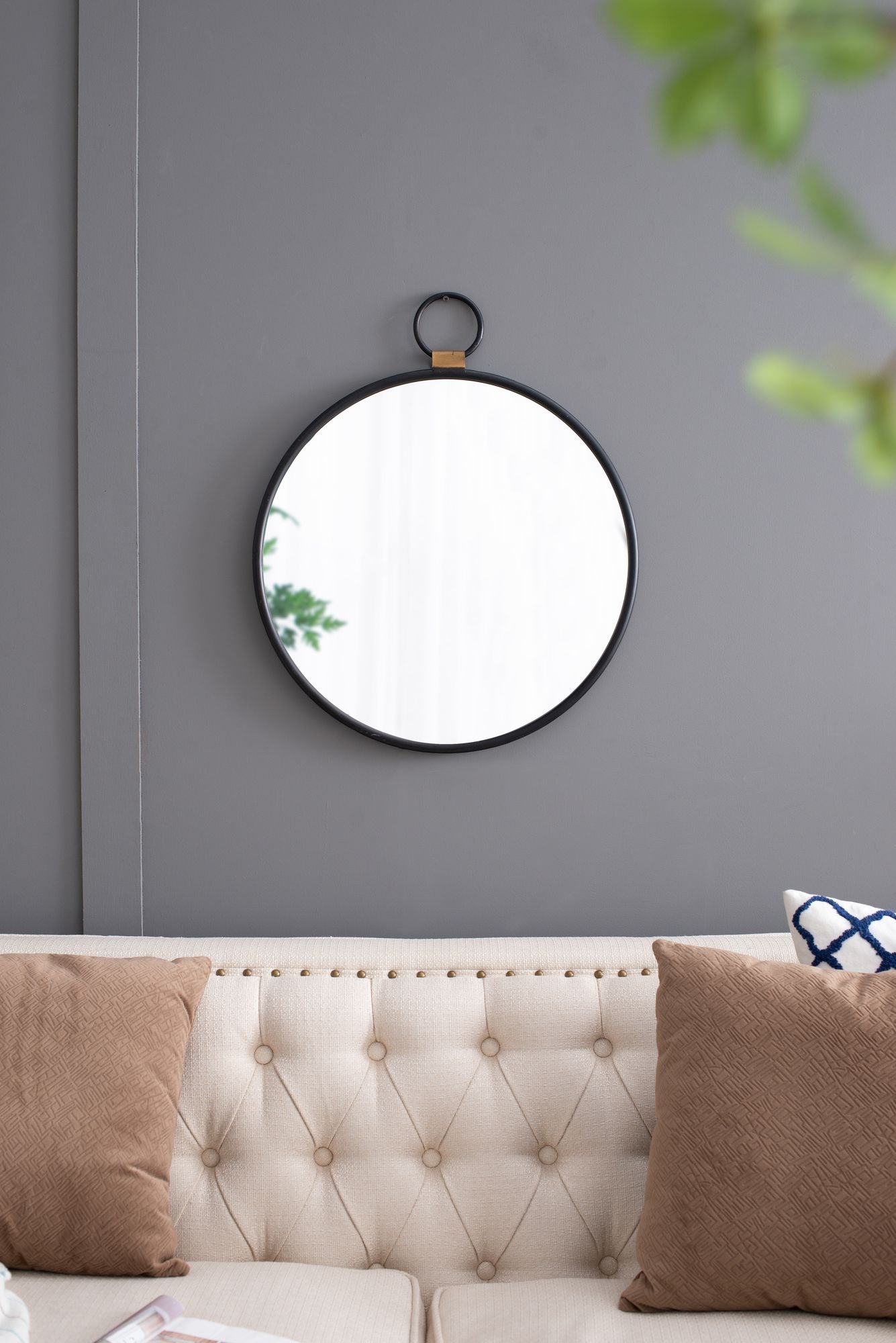 24x27 black frame mirror for living room foyer entryway bedroom