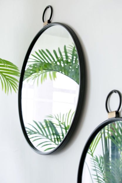 24x27 black frame mirror contemporary minimalist accent mirror close up