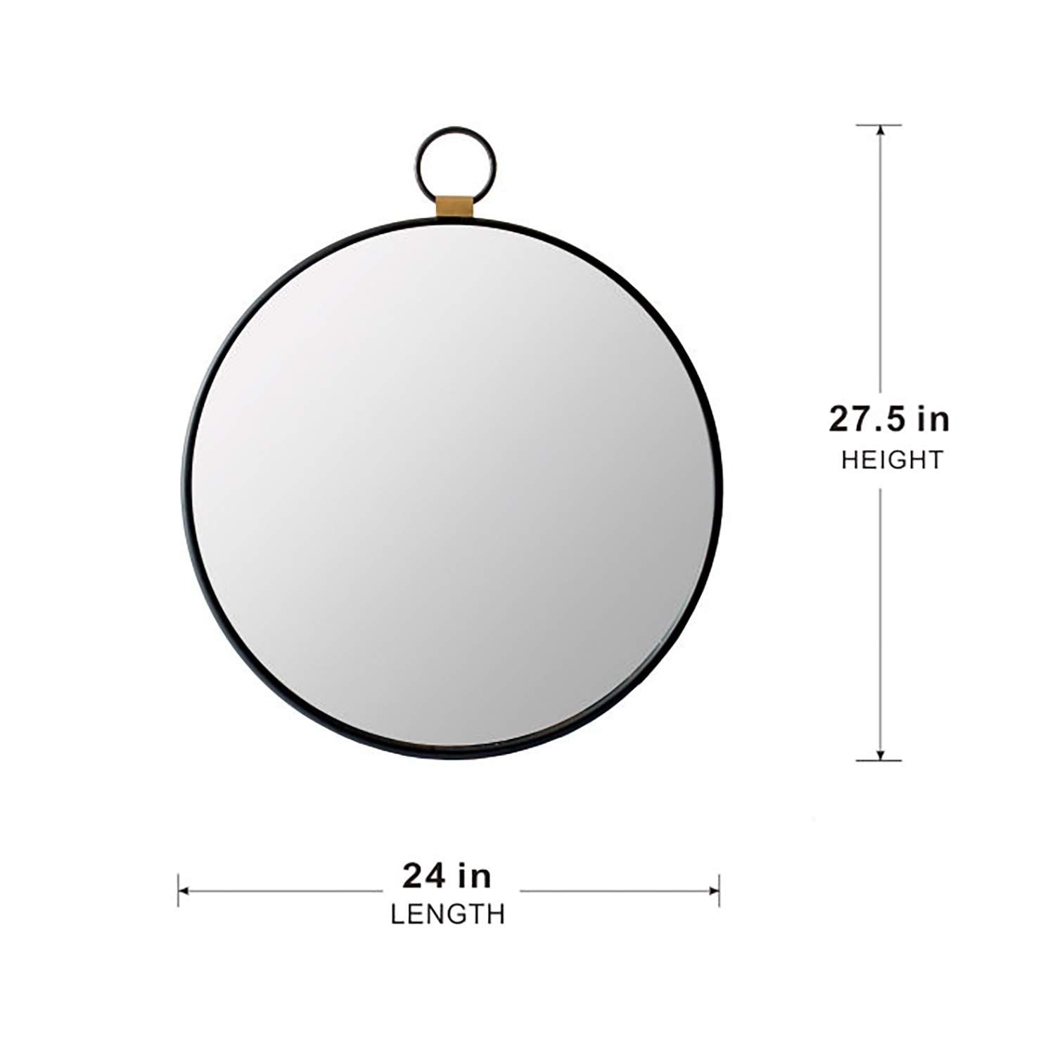 24x27 wall mirror with black frame minimalist style for living room wall