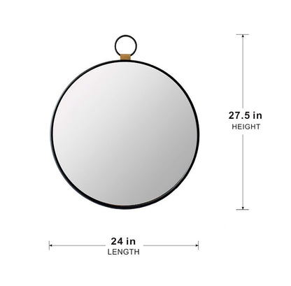 24x27 wall mirror with black frame minimalist style for living room wall