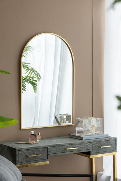 24" x 36" Arched Accent Mirror with Gold Metal Frame for Bathroom, Bedroom, Entryway Wall image 3