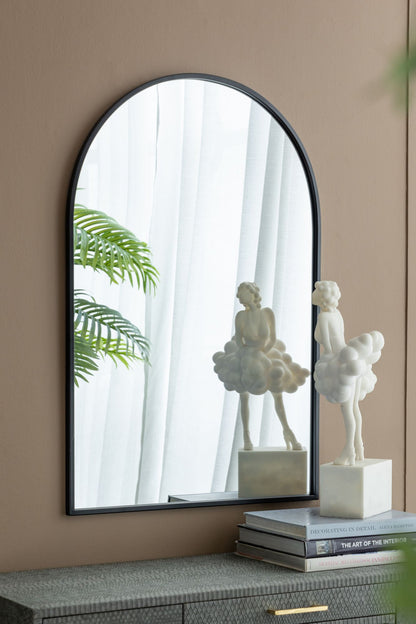 24" x 36" Black Arched Mirror with Metal Frame, Wall Mirror for Living Room Bedroom Entryway image 5