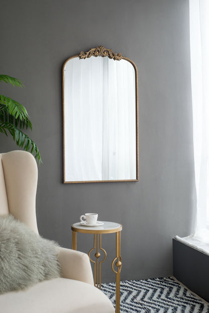 Gold arch mirror 24x42 baroque inspired wall decor - hanging instruction