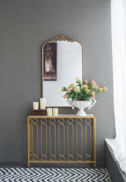 Gold arch mirror 24x42 baroque inspired wall decor - bedroom display