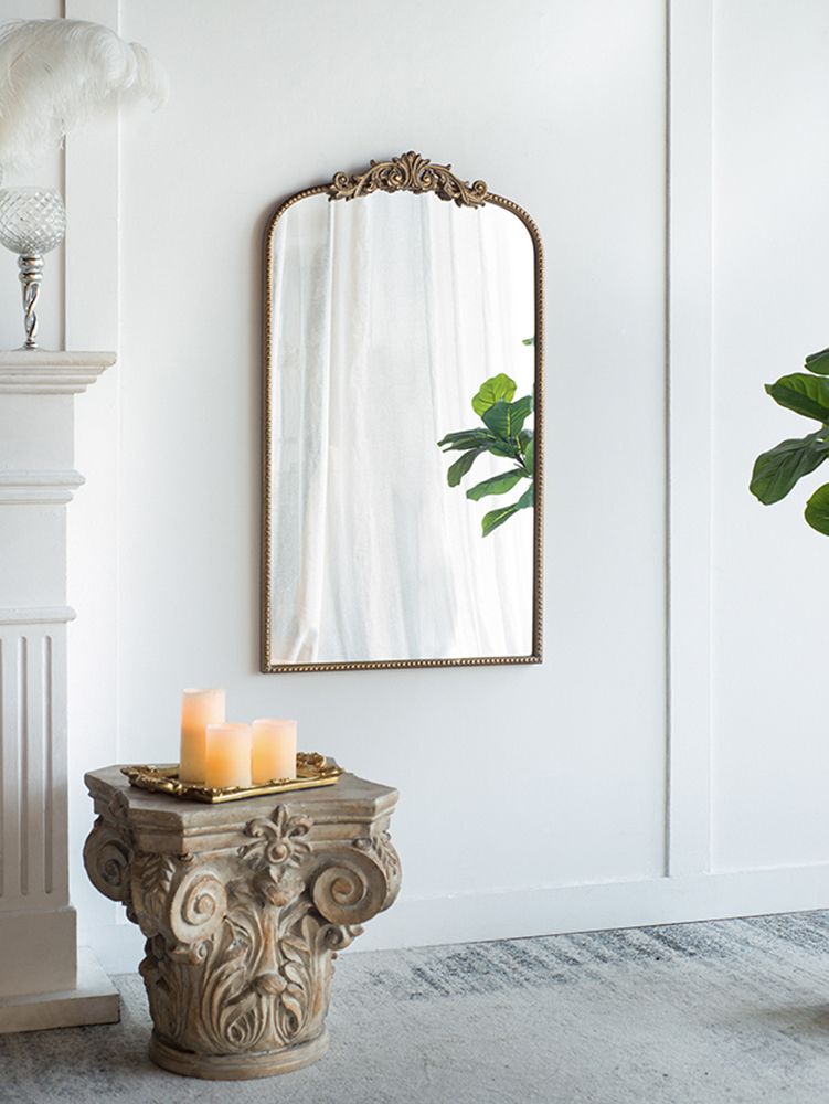 Gold arch mirror 24x42 baroque inspired wall decor - detail of hook