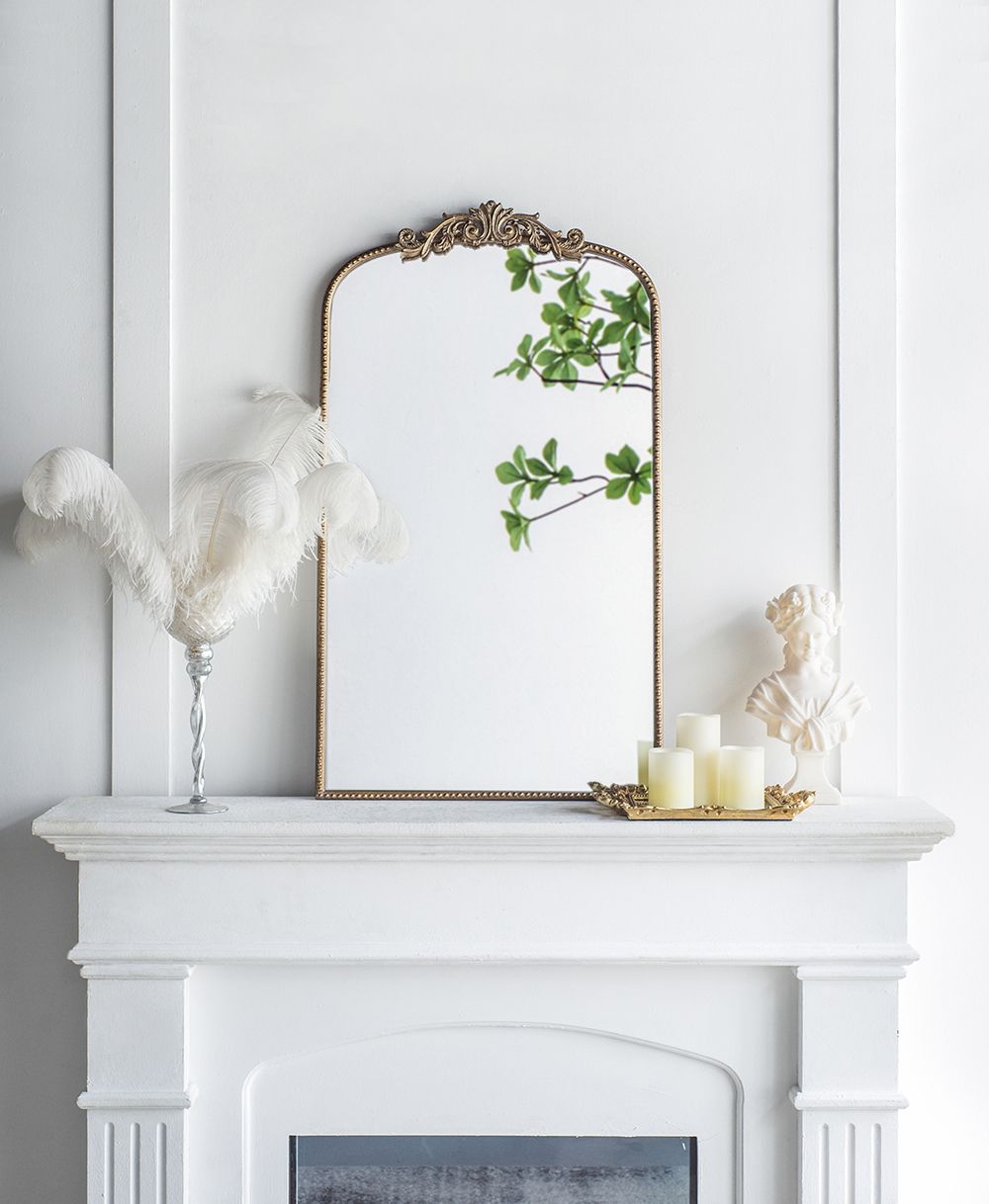 Gold arch mirror 24x42 baroque inspired wall decor - living room display