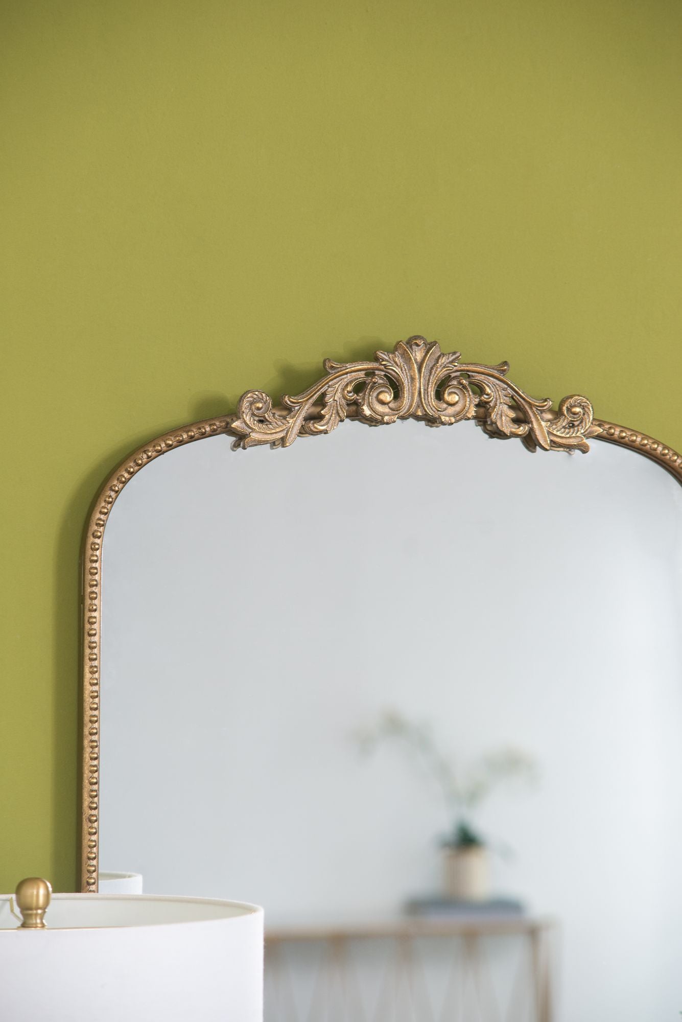 Gold arch mirror 24x42 baroque inspired wall decor - dimension diagram