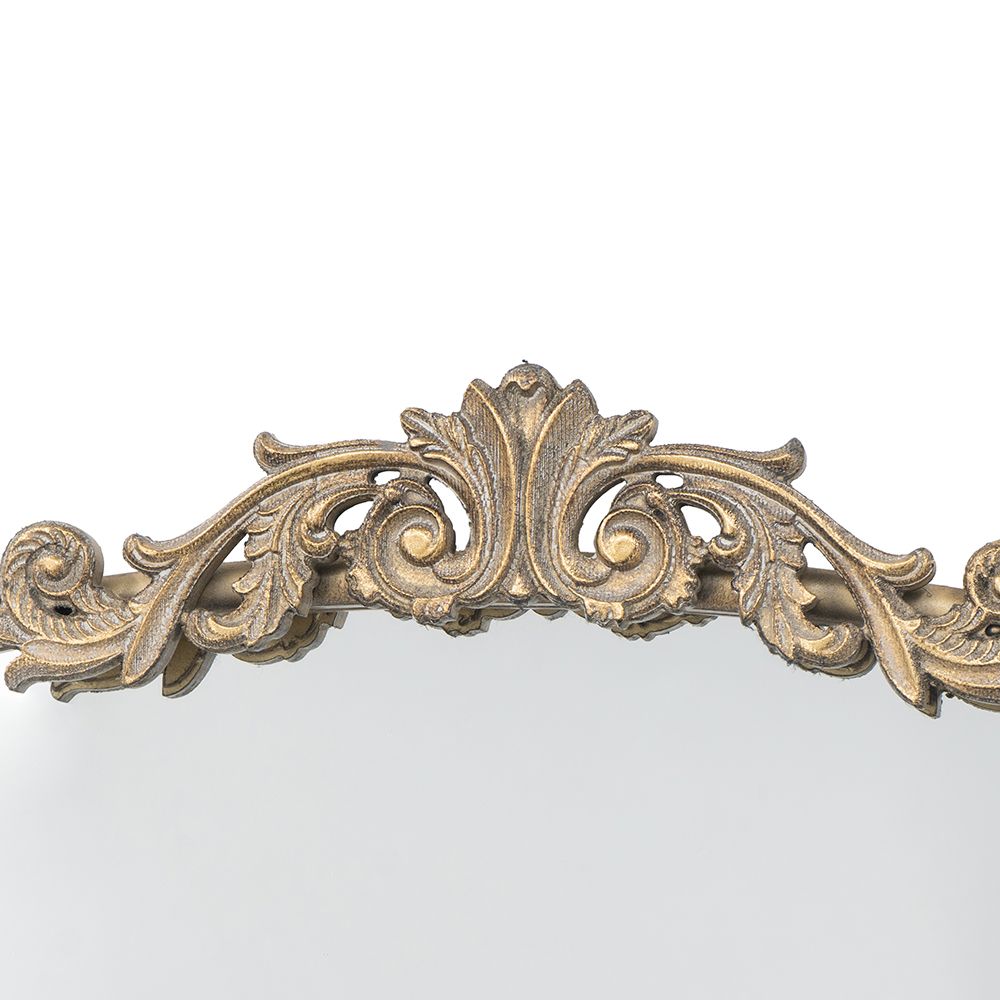 Gold arch mirror 24x42 baroque inspired wall decor - angled view