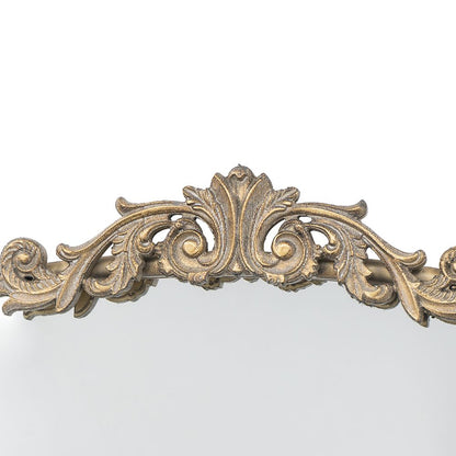 Gold arch mirror 24x42 baroque inspired wall decor - angled view