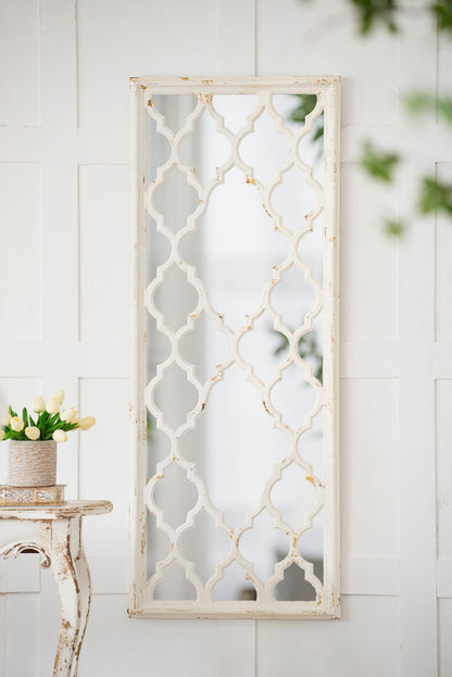 24" x 60" Distressed White Floor Mirror, Full Body Mirror for Bathroom Bedroom Living Room image 3
