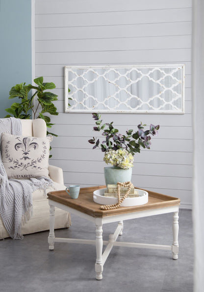 24" x 60" Distressed White Floor Mirror, Full Body Mirror for Bathroom Bedroom Living Room image 1