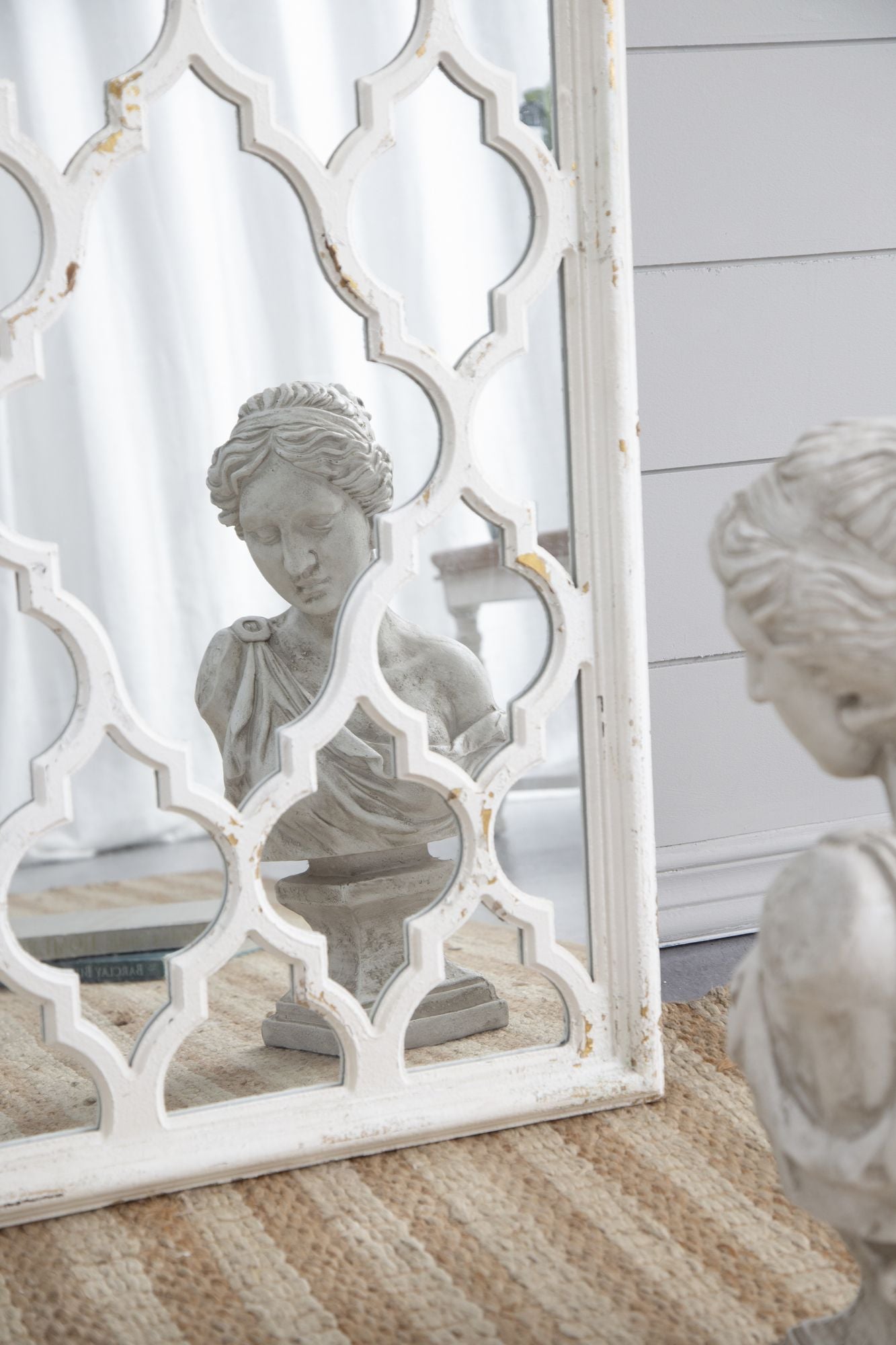 24" x 60" Distressed White Floor Mirror, Full Body Mirror for Bathroom Bedroom Living Room image 10