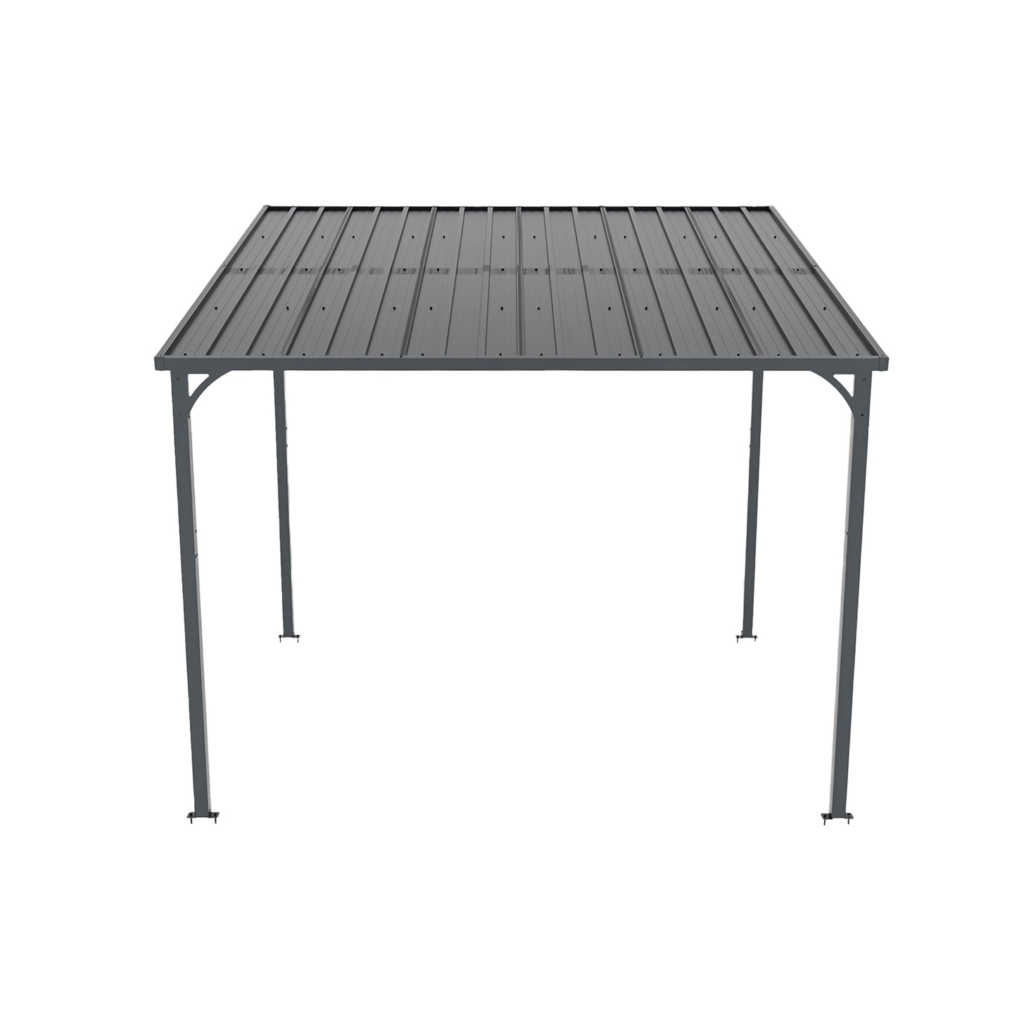 Outdoor Pergola 8' x 10' Metal Inclined Roof Pergolas Waterproof Wall-mounted iron sheet shed Gazebo for Patio,Garden,Yard image 8
